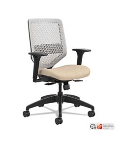 HONSVR1AILC22TK SOLVE SERIES REACTIV BACK TASK CHAIR, SUPPORTS UP TO 300 LBS., PUTTY SEAT/TITANIUM BACK, BLACK BASE