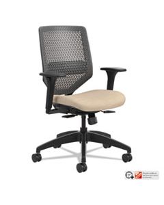 HONSVR1ACLC22TK SOLVE SERIES REACTIV BACK TASK CHAIR, SUPPORTS UP TO 300 LBS., PUTTY SEAT/CHARCOAL BACK, BLACK BASE