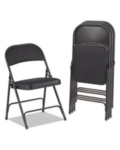 ALEFCPF7B STEEL FOLDING CHAIR, GRAPHITE SEAT/GRAPHITE BACK, GRAPHITE BASE, 4/CARTON