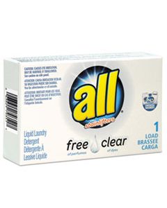 VEN2979351 FREE CLEAR HE LIQUID LAUNDRY DETERGENT, UNSCENTED, 1.6 OZ VEND-BOX, 100/CARTON