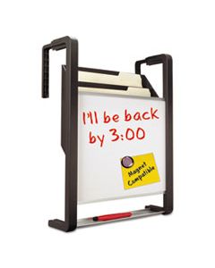 QRTOFD HANGING FILE POCKET WITH DRY ERASE BOARD, THREE POCKETS, LETTER, BLACK