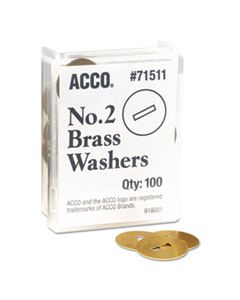 ACC71511 WASHERS FOR TWO-PIECE PAPER FASTENERS, 1/2" CAP, 1 1/4" DIAMETER, GOLD, 100/BOX