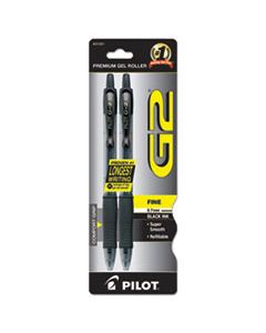 PIL31031 G2 PREMIUM RETRACTABLE GEL PEN, 0.7MM, BLACK INK, SMOKE BARREL, 2/PACK