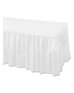 HFM110010 TABLESKIRTS, PLASTIC, WHITE, 29" X 14 FT, 6/CARTON