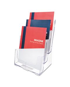 DEF77301 3-COMPARTMENT DOCUHOLDER, MAGAZINE SIZE, 9.5W X 6.25D X 12.63, CLEAR