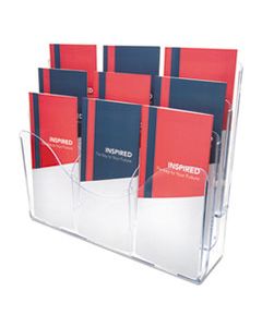 DEF47631 3-TIER DOCUMENT ORGANIZER W/6 REMOVABLE DIVIDERS, 14W X 3.5D X 11.5H, CLEAR