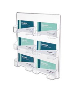 DEF70601 6-POCKET BUSINESS CARD HOLDER, 480 CARD CAP, 8 1/2 X 9 3/4 X 1 5/8, CLEAR