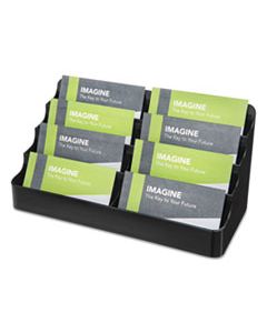 DEF90804 8-TIER RECYCLED BUSINESS CARD HOLDER, 400 CARD CAP, 7 7/8 X 3 7/8 X 3 3/8, BLACK