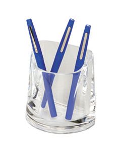 SWI10137 STRATUS ACRYLIC PEN CUP, 4 1/2 X 2 3/4 X 4 1/4, CLEAR