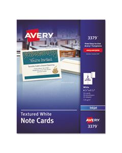 AVE3379 TEXTURED NOTE CARDS, INKJET, 4 1/4 X 5 1/2, UNCOATED WHITE, 50/BX W/ENVELOPES