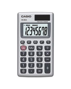 CSOHS8VA HS-8VA HANDHELD CALCULATOR, 8-DIGIT LCD, SILVER