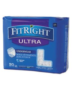 MIIFIT23505ACT FITRIGHT ULTRA PROTECTIVE UNDERWEAR, LARGE, 40" TO 56" WAIST, 20/PACK, 4 PACK/CARTON