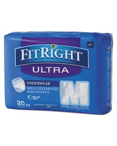 MIIFIT23005ACT FITRIGHT ULTRA PROTECTIVE UNDERWEAR, MEDIUM, 28" TO 40" WAIST, 20/PACK, 4 PACK/CARTON