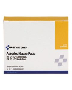 FAOI228 GAUZE PADS, 2" X 2"; 3" X 3", 48/BOX