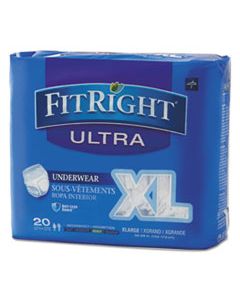 MIIFIT23600ACT FITRIGHT ULTRA PROTECTIVE UNDERWEAR, X-LARGE, 56" TO 68" WAIST, 20/PACK, 4 PACK/CARTON