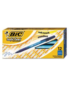 BICSGSM11BE SOFT FEEL STICK BALLPOINT PEN, MEDIUM 1MM, BLUE INK/BARREL, DOZEN