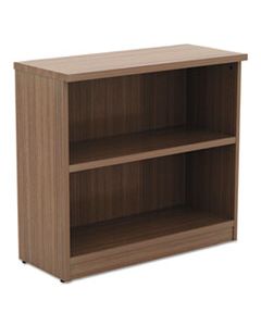 ALEVA633032WA ALERA VALENCIA SERIES BOOKCASE,TWO-SHELF, 31 3/4W X 14D X 29 1/2H, MODERN WALNUT