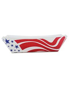 SCH0533 AMERICAN FLAG PAPER FOOD BASKETS, RED/WHITE/BLUE, 1 LB CAPACITY, 1000/CARTON