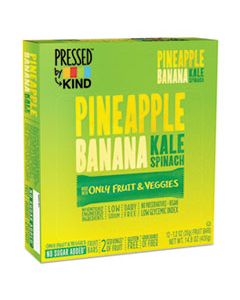 KND24065 PRESSED BY KIND BARS, PINEAPPLE BANANA KALE SPINACH, 1.2 OZ BAR, 12/BOX