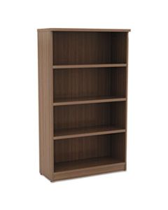 ALEVA635632WA ALERA VALENCIA SERIES BOOKCASE, FOUR-SHELF, 31 3/4W X 14D X 54 7/8H, MODERN WALNUT