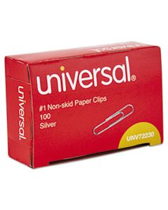 UNV72230 PAPER CLIPS, SMALL (NO. 1), SILVER, 100 CLIPS/BOX, 10 BOXES/PACK