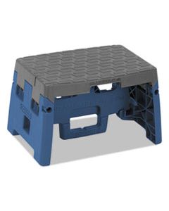 CSC11903BGR1E FOLDING STEP STOOL, 1-STEP, 300 LB CAPACITY, 8.5" WORKING HEIGHT, BLUE/GRAY