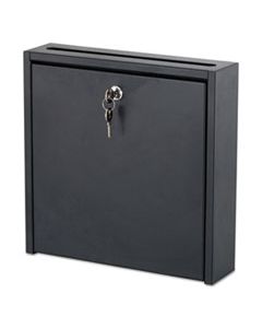 SAF4258BL WALL-MOUNTABLE INTEROFFICE MAILBOX, 12W X 3D X 12H, BLACK