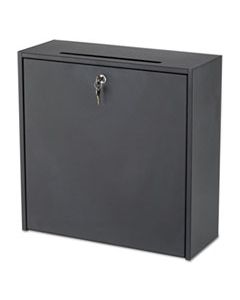 SAF4259BL WALL-MOUNTABLE INTEROFFICE MAILBOX, 18W X 7D X 18H, BLACK