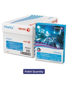 XER3R02047PLT VITALITY MULTIPURPOSE PRINT PAPER, 92 BRIGHT, 20LB, 8.5 X 11, WHITE, 500 SHEETS/REAM, 10 REAMS/CARTON, 40 CARTONS/PALLET