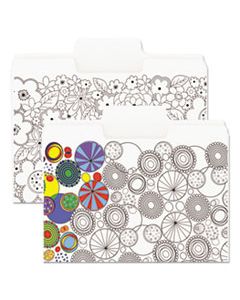 SMD11647 SUPERTAB COLORING FILE FOLDERS, 1/3-CUT TABS, LETTER SIZE, WHITE, 6/PACK