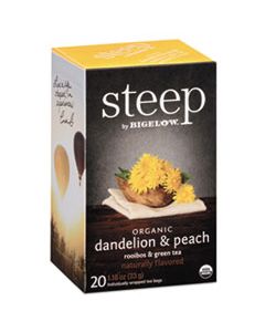 BTC17715 STEEP TEA, DANDELION & PEACH, 1.18 OZ TEA BAG, 20/BOX