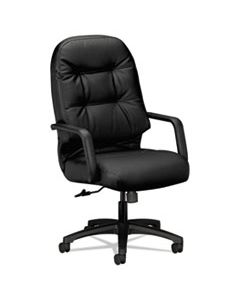 HON2091SR11T PILLOW-SOFT 2090 SERIES EXECUTIVE HIGH-BACK SWIVEL/TILT CHAIR, SUPPORTS UP TO 300 LBS., BLACK SEAT/BLACK BACK, BLACK BASE