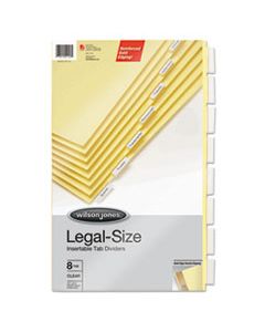 WLJ54153 INSERTABLE TAB DIVIDERS, 4-HOLD PUNCHED, 8-TAB, 14 X 8.5, BUFF, 1 SET