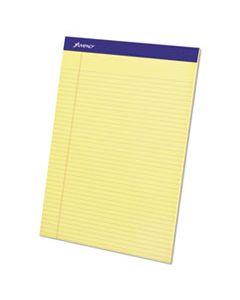 TOP20222 PERFORATED WRITING PADS, NARROW RULE, 8.5 X 11.75, CANARY, 50 SHEETS, DOZEN