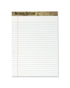 TOP74085 SECOND NATURE RECYCLED PADS, WIDE/LEGAL RULE, 8.5 X 11.75, WHITE, 50 SHEETS, DOZEN