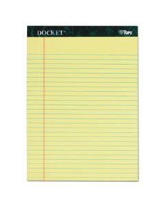 TOP63406 DOCKET RULED PERFORATED PADS, WIDE/LEGAL RULE, 8.5 X 11.75, CANARY, 50 SHEETS, 6/PACK