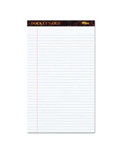 TOP63990 DOCKET GOLD RULED PERFORATED PADS, WIDE/LEGAL RULE, 8.5 X 14, WHITE, 50 SHEETS, 12/PACK