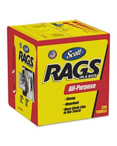 KCC75260CT RAGS IN A BOX, POP-UP BOX, 10 X 12, WHITE, 200/BOX, 8 BOXES PER CARTON