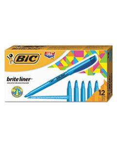 BICBL11BE BRITE LINER HIGHLIGHTER, CHISEL TIP, FLUORESCENT BLUE, DOZEN