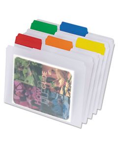 PFX55702 POLY FILE FOLDERS, 1/3-CUT TABS, LETTER SIZE, CLEAR, 25/BOX