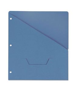 UNV61681 SLASH-CUT POCKETS FOR THREE-RING BINDERS, JACKET, LETTER, 11 PT., BLUE, 10/PACK