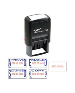 USSE4756 ECONOMY 5-IN-1 DATE STAMP, SELF-INKING, 1 X 1 5/8, BLUE/RED