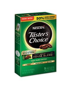 NES86073 TASTER'S CHOICE DECAF HOUSE BLEND INSTANT COFFEE, 0.1OZ STICK, 5/BOX, 12 BX/CTN