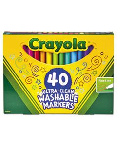 CYO587861 ULTRA-CLEAN WASHABLE MARKERS, FINE BULLET TIP, CLASSIC COLORS, 40/SET