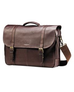 SML457981139 LEATHER FLAPOVER CASE, 16 X 6 X 13, BROWN