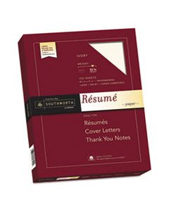 SOURD18ICF 100% COTTON RESUME PAPER, 32 LB, 8.5 X 11, IVORY, 100/PACK