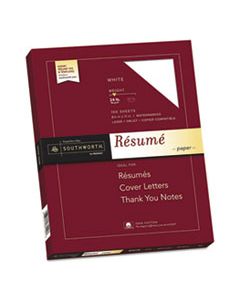 SOUR14CF 100% COTTON RESUME PAPER, 95 BRIGHT, 24 LB, 8.5 X 11, WHITE, 100/PACK