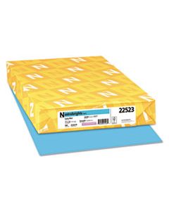 WAU22523 COLOR PAPER, 24LB, 11 X 17, LUNAR BLUE, 500/REAM