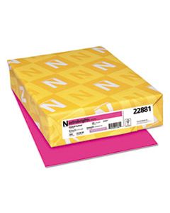 WAU22881 COLOR CARDSTOCK, 65LB, 8.5 X 11, FIREBALL FUCHSIA, 250/PACK