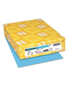 WAU22521 COLOR PAPER, 24LB, 8.5 X 11, LUNAR BLUE, 500/REAM